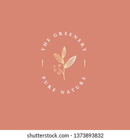 The greenery pure nature minimal logo vector