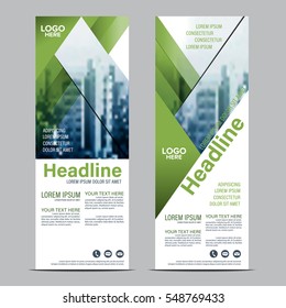 Greenery Roll up layout template mock up. flag flyer banner backdrop design. vector illustration background