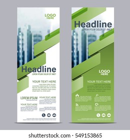 Greenery Roll up layout template mock up. flag flyer banner backdrop design. vector illustration background