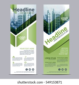 Greenery Roll up layout template mock up. flag flyer banner backdrop design. vector illustration background