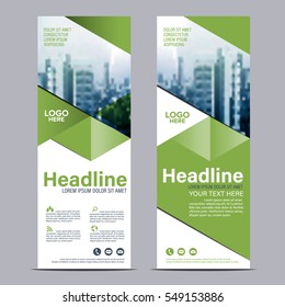 Greenery Roll up layout template mock up. flag flyer banner backdrop design. vector illustration background