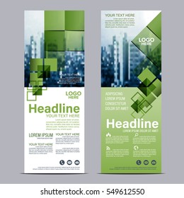Greenery Roll up layout template mock up. flag flyer banner backdrop design. vector illustration background