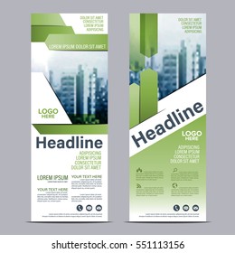 Greenery Roll up layout template mock up. flag flyer banner backdrop design. vector illustration background