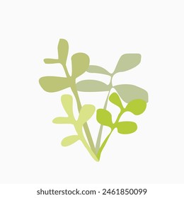 Greenery simple freehand drawing vector