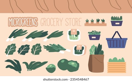 Greenery Store with Vegetable and Organic Greens Grocery Set, Offers Fresh Produce, High-quality Healthy Products