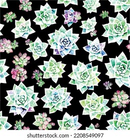 Greenery and succulent, romantic bouquets for wedding invitation or greeting card. Set of elements on a black background. All elements are isolated and editable.