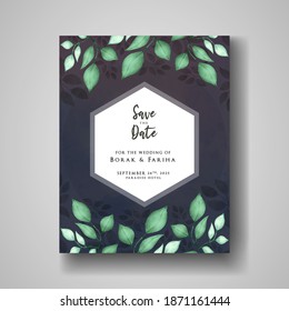 Greenery, succulent wedding invitation card, save the date, thank you, rsvp