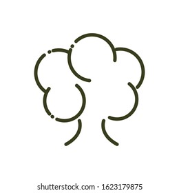 greenery tree foliage forest nature line design vector illustration