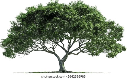 Greenery tree growth and dead tree, vector illustrations, realistic, transparent backgrounds, nature elements, isolated, eco design, foliage, botanical clipart, environment