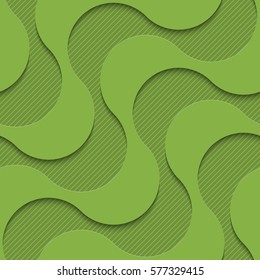 Greenery Wavy Stripped Seamless Pattern. Abstract tileable vector background. Vector EPS10.