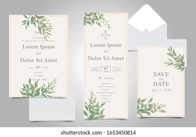 Wedding Invitation Card Template Set Elegant Stock Vector (Royalty Free ...