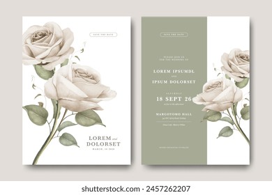 Greenery Wedding Invitation Card Template