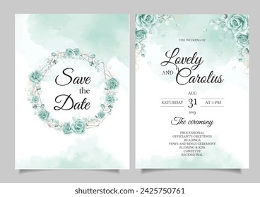 Greenery Wedding Invitation Card.Illustrator and designer. Wedding Invites, save the date, Birthday Invites, Video Invites, E-Cards.