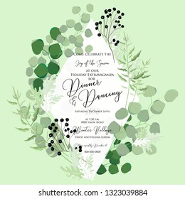 Greenery wedding invitation eucalyptus