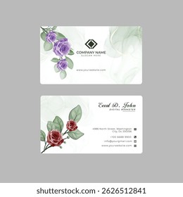 Greenery wedding simple minimalist invitations. Watercolor cards. All elements are isolated and editable