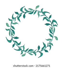 Greenery wreath , watercolor painting for wedding invitations or card