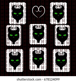 Green-eyed cats in vector format EPS 10