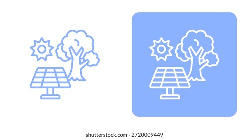 Greenfuture LineIlustración de icono de fondo de color y contraste de dos tonos