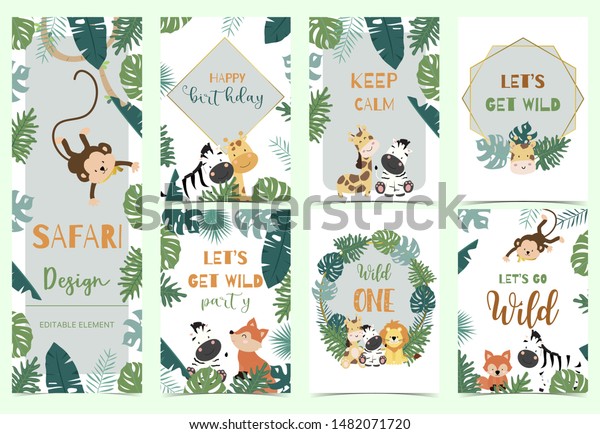 Greengold Animal Collection Safari Background Set Stock ...