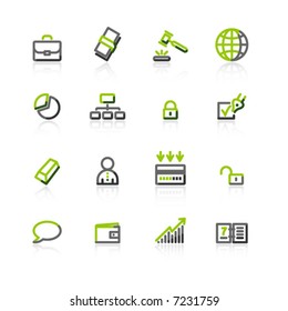 green-gray business icons