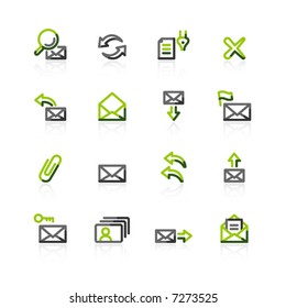 green-gray e-mail icons
