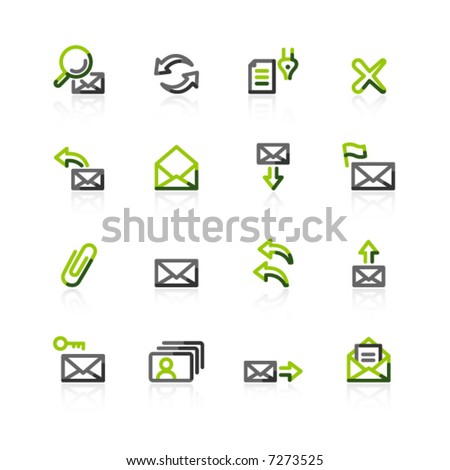 green-gray e-mail icons