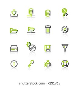 green-gray server icons