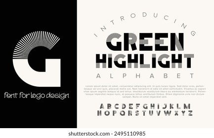 GreenHighlight vector alphabet font for logo design