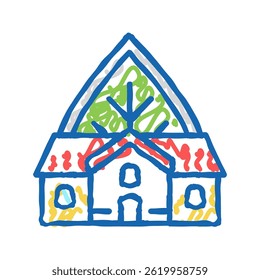 greenhouse building doodle icon sketch vector. greenhouse building sign. isolated symbol illustration