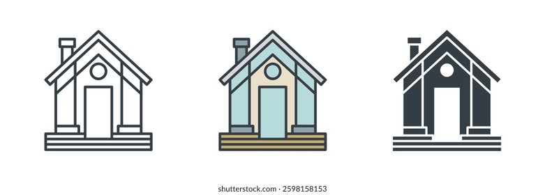 Greenhouse Building icon symbol vector illustration isolated on white background