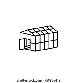 Greenhouse complex icon on white background
