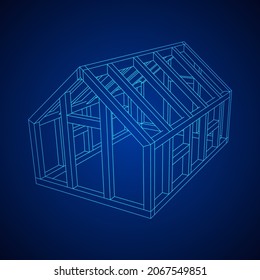 Marco de construcción de invernadero. Objeto de construcción de invernadero o casa de encuadernación. Ilustración del vector de la casa cálida. Imagen de concepto de invernadero