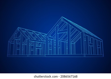 Greenhouse construction frame. Hothouse building object or framing house. Warm house Vector illustration. Glasshouse concept image