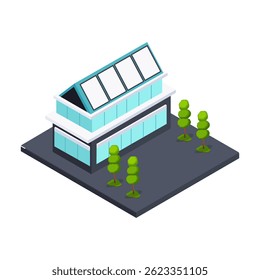 Greenhouse Design Isometric for Architectural Visualization.