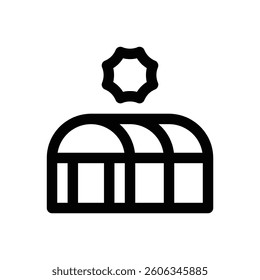 Greenhouse. Editable stroke vector icon.