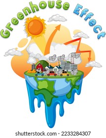 The Greenhouse effect diagram illustration