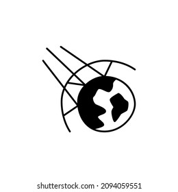 Greenhouse Effect Icon in black flat glyph, filled style isolated on white background