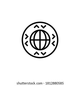 Greenhouse Effect Icon  in black line style icon, style isolated on white background