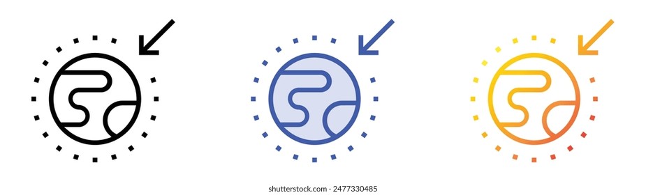greenhouse effect icon. Linear, Blue Fill and Gradient Style Design Isolated On White Background