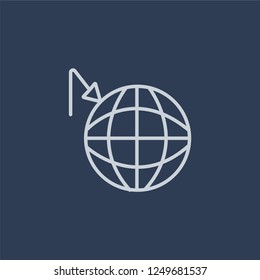 Greenhouse effect icon. Greenhouse effect linear design concept from Ecology collection. Simple element vector illustration on dark blue background.