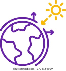 Design de ícone de vetor de duas cores da linha de efeito estufa