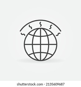 Greenhouse Effect linear vector global warming concept icon or logo element
