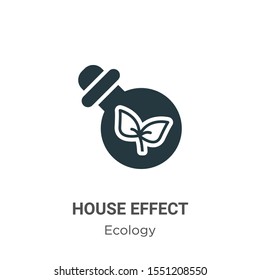 Greenhouse effect vector icon on white background. Flat vector greenhouse effect icon symbol sign from modern ecology collection for mobile concept and web apps design.