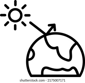 Greenhouse Effect Vector Line Icon Design