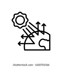 Greenhouse Effect Vector Line Style Illustration. Climate Change EPS 10