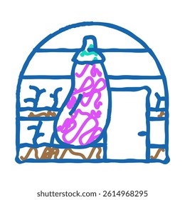 greenhouse eggplant doodle icon sketch vector. greenhouse eggplant sign. isolated symbol illustration