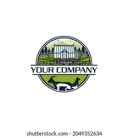 greenhouse farm logo template plantation