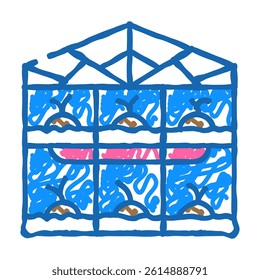 greenhouse farmland construction doodle icon sketch vector. greenhouse farmland construction sign. isolated symbol illustration
