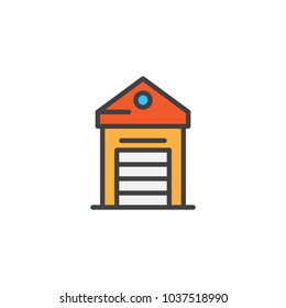 Greenhouse filled outline icon, line vector sign, linear colorful pictogram isolated on white. Glasshouse symbol, logo illustration. Pixel perfect vector graphics
