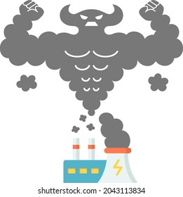 Greenhouse Gas Emissions Vector Illustration for Climate theme